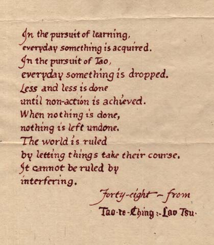 calligraphy from Tao te Ching by RELEE