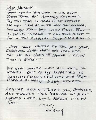 Richard Lee's letter postmarked February 13, 1995