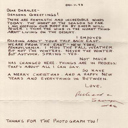Richard Lee's letter postmarked 12/11/93